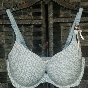 Victoria's Secret Denim Multi Logo 32DD T-Shirt Perfect Shape Cotton Bra VS NWT